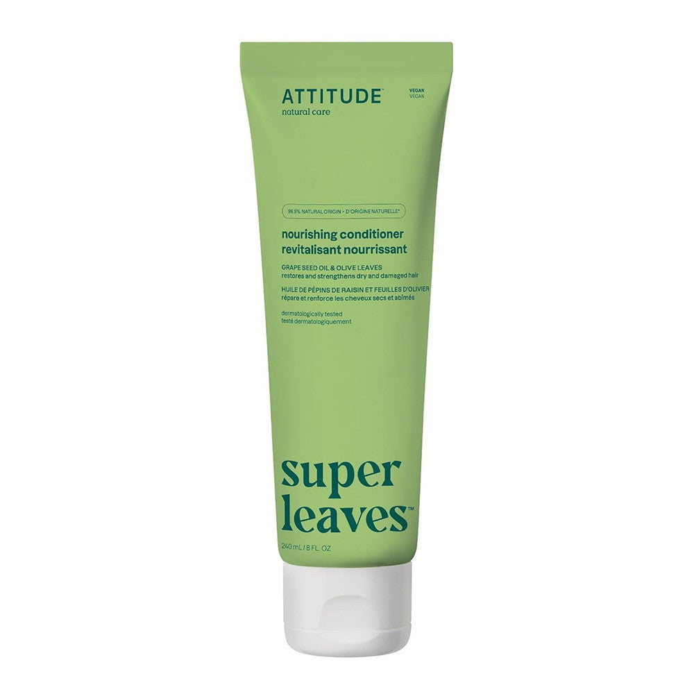 Attitude Super Leaves Natural Conditioner with Grape Seed Oil & Olive Leaves, 8 Oz